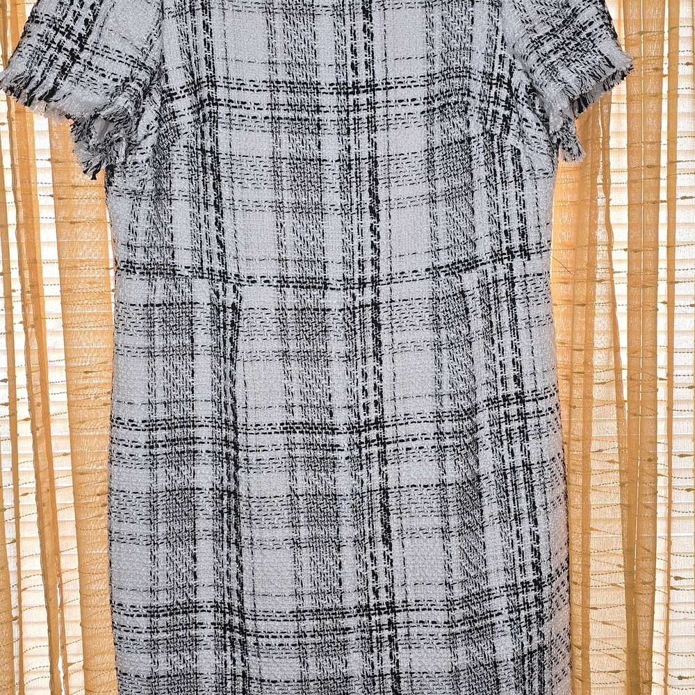 Rachel Parcell Black and White Flutter Sleeve Sheath Dress